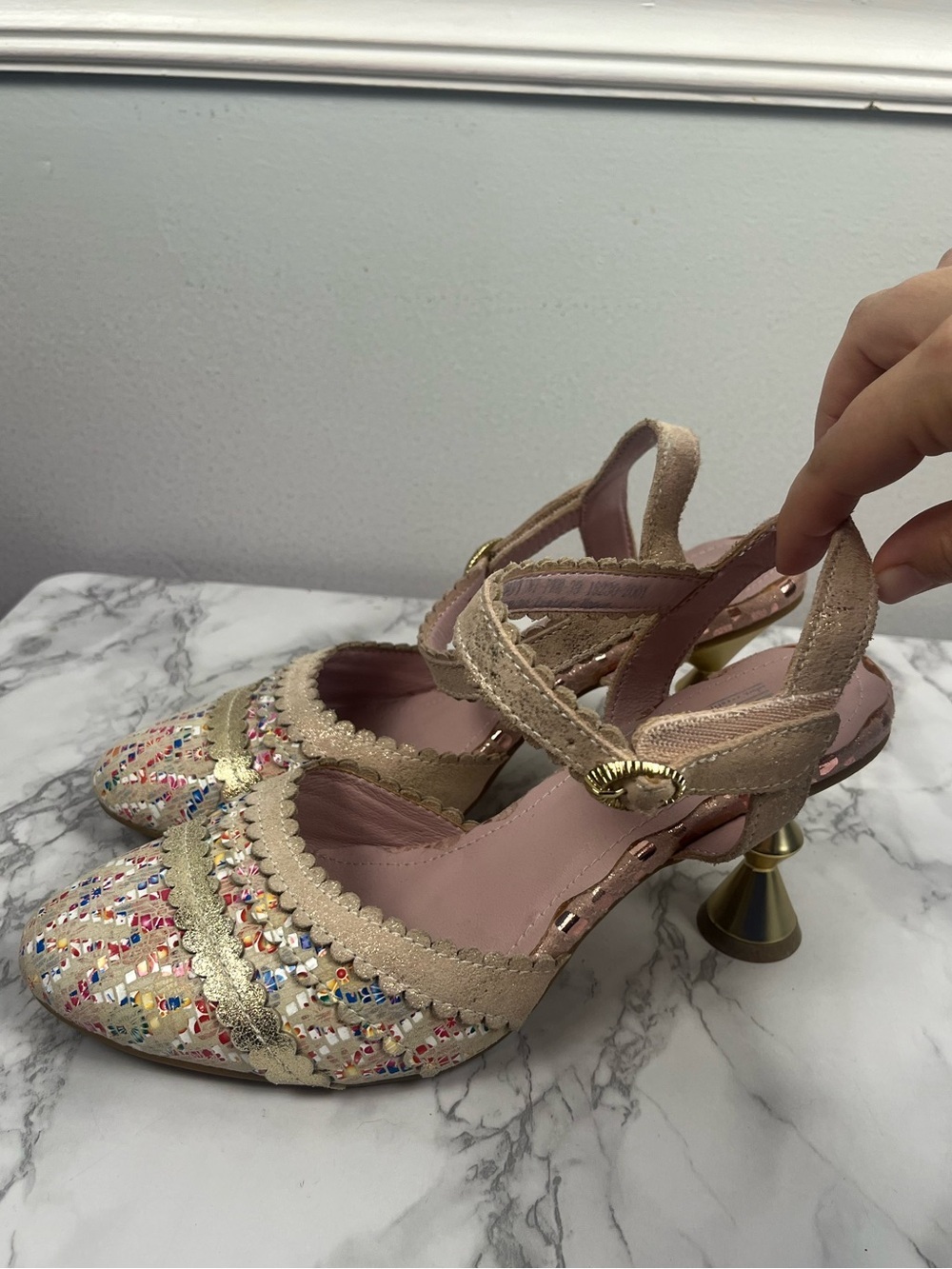 L’artiste pink tan whimsy unique heels size 39 - Picture 6 of 11